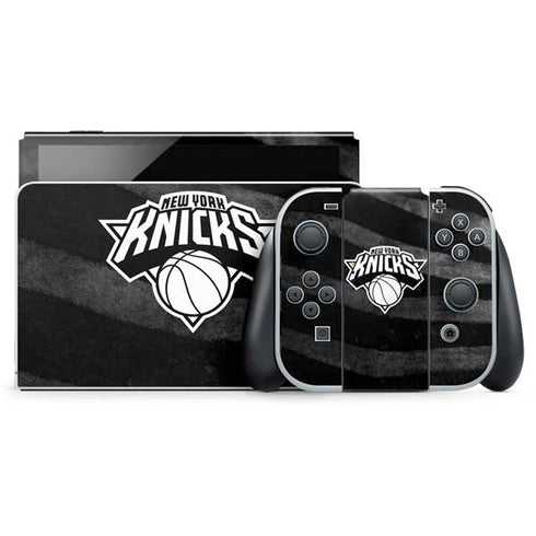 NBA New York Knicks Black Animal Print Nintendo Switch OLED (2021) Skin