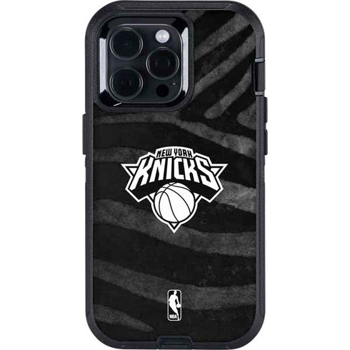 NBA New York Knicks Black Animal Print Otterbox Defender iPhone Skin