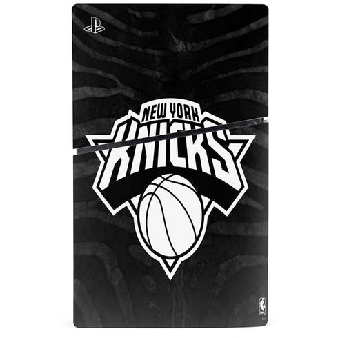 NBA New York Knicks Black Animal Print PS5 Slim Disk Console Skin