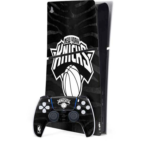 NBA New York Knicks Black Animal Print PS5 Slim Digital Edition Bundle Skin