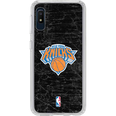 NBA New York Knicks Black Secondary Logo Galaxy A10e Clear Case