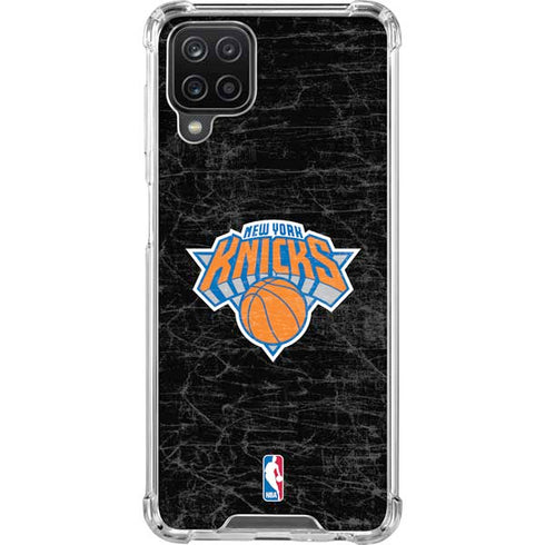 NBA New York Knicks Black Secondary Logo Galaxy A12 Clear Case