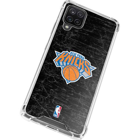 NBA New York Knicks Black Secondary Logo Galaxy A12 Clear Case