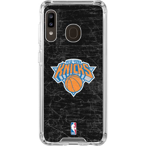 NBA New York Knicks Black Secondary Logo Galaxy A30 Clear Case