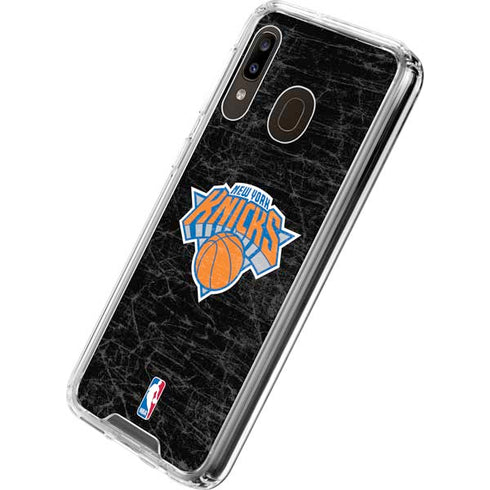 NBA New York Knicks Black Secondary Logo Galaxy A30 Clear Case