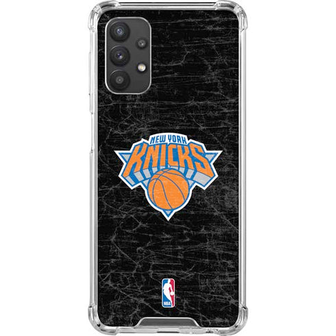NBA New York Knicks Black Secondary Logo Galaxy A32 5G Clear Case