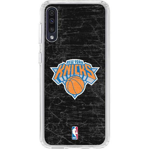 NBA New York Knicks Black Secondary Logo Galaxy A50 Clear Case