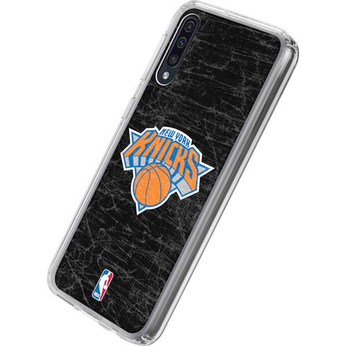NBA New York Knicks Black Secondary Logo Galaxy A50 Clear Case