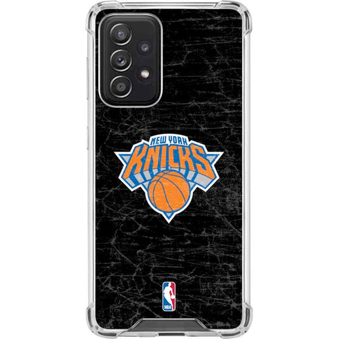 NBA New York Knicks Black Secondary Logo Galaxy A52 5G Clear Case