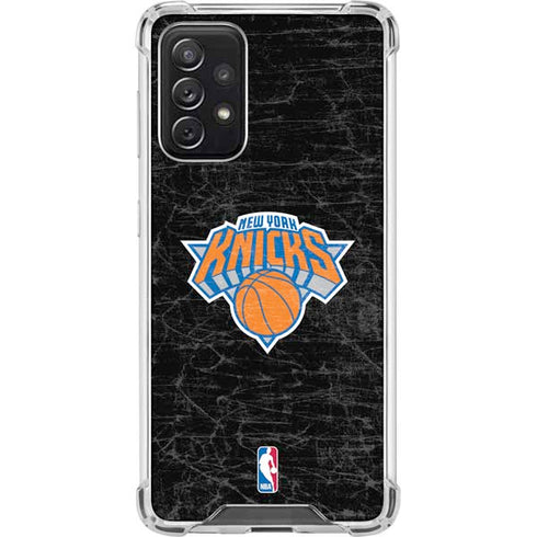 NBA New York Knicks Black Secondary Logo Galaxy A72 5G Clear Case