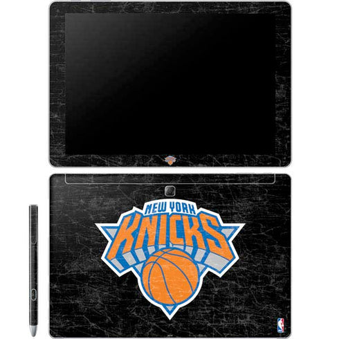 NBA New York Knicks Black Secondary Logo Galaxy Book 12in Skin
