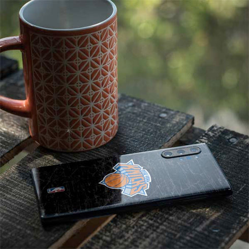 NBA New York Knicks Black Secondary Logo Galaxy Note 10 Plus Skin