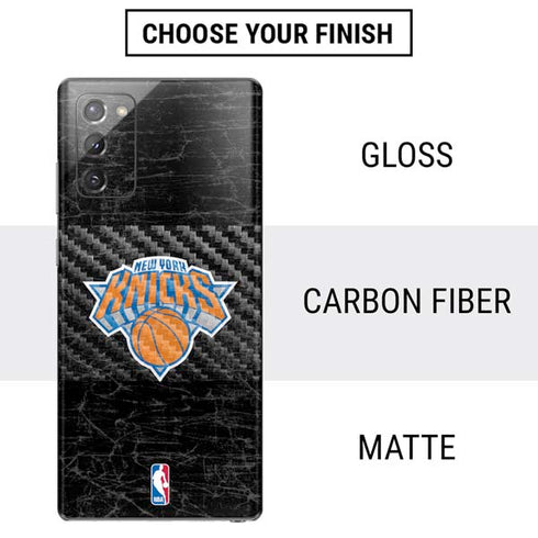 NBA New York Knicks Black Secondary Logo Galaxy Note20 5G Skin