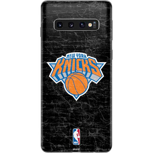 NBA New York Knicks Black Secondary Logo Galaxy S10 Skin