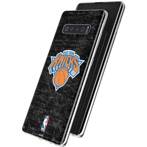 NBA New York Knicks Black Secondary Logo Galaxy S10 Skin