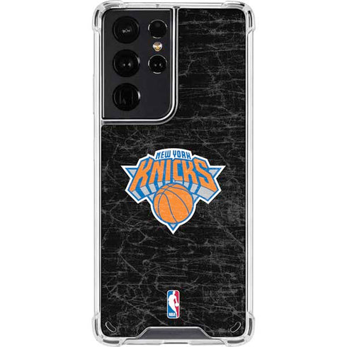 NBA New York Knicks Black Secondary Logo Galaxy S21 Ultra 5G Clear Case