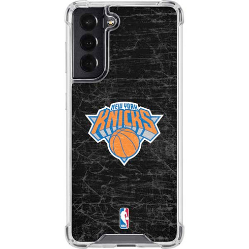 NBA New York Knicks Black Secondary Logo Galaxy S22 Clear Case