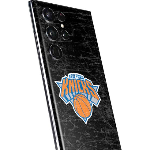 NBA New York Knicks Black Secondary Logo Galaxy S22 Ultra Skin