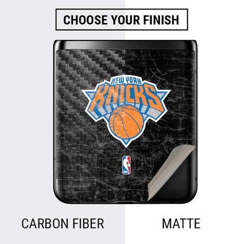 NBA New York Knicks Black Secondary Logo Galaxy Z Flip Skin