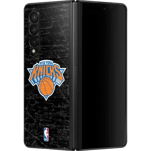NBA New York Knicks Black Secondary Logo Galaxy Z Fold3 5G Skin