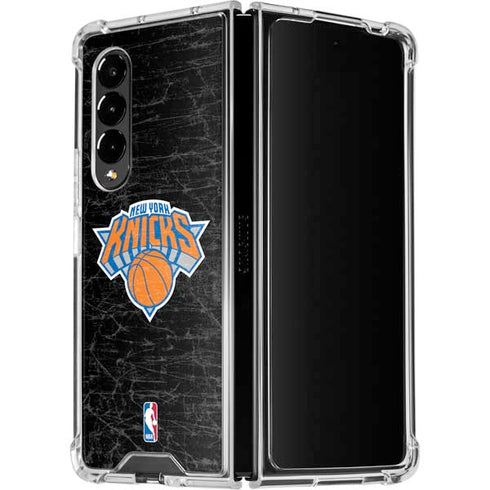 NBA New York Knicks Black Secondary Logo Galaxy Z Fold4 5G Clear Case