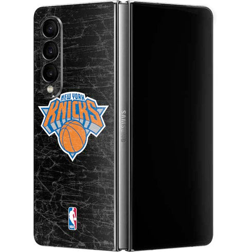 NBA New York Knicks Black Secondary Logo Galaxy Z Fold4 5G Skin