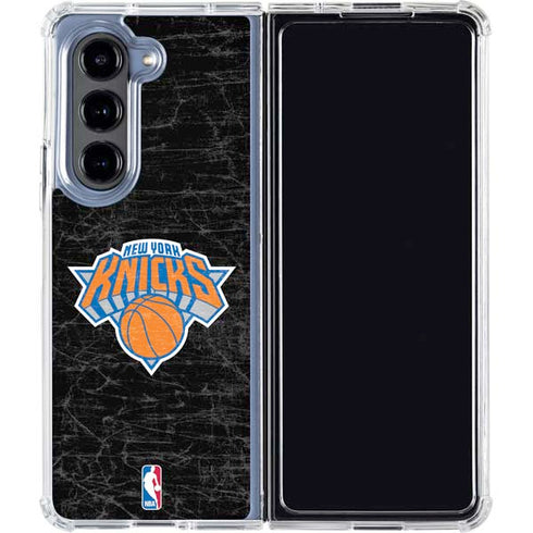 NBA New York Knicks Black Secondary Logo Galaxy Z Fold5 5G Clear Case
