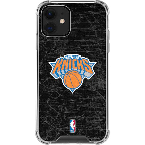 NBA New York Knicks Black Secondary Logo iPhone 12 Clear Case
