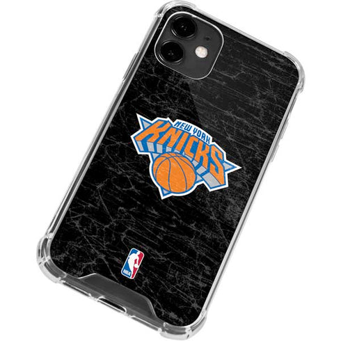 NBA New York Knicks Black Secondary Logo iPhone 12 Clear Case