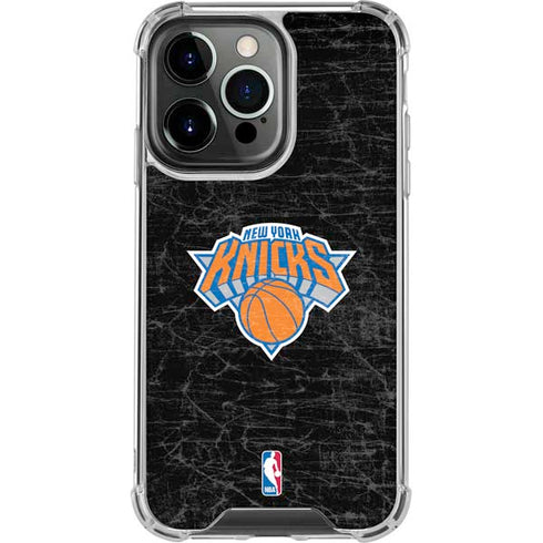 NBA New York Knicks Black Secondary Logo iPhone 13 Pro Clear Case