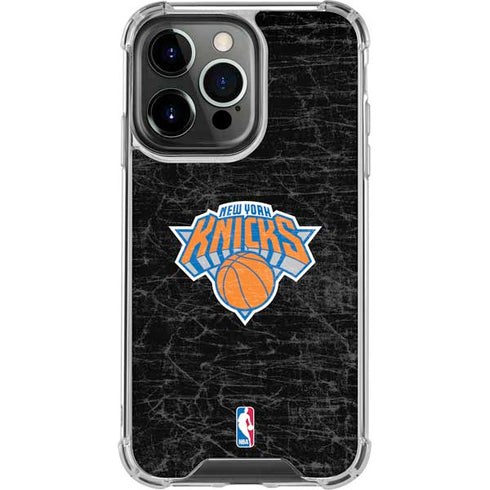 NBA New York Knicks Black Secondary Logo iPhone 14 Pro Clear Case