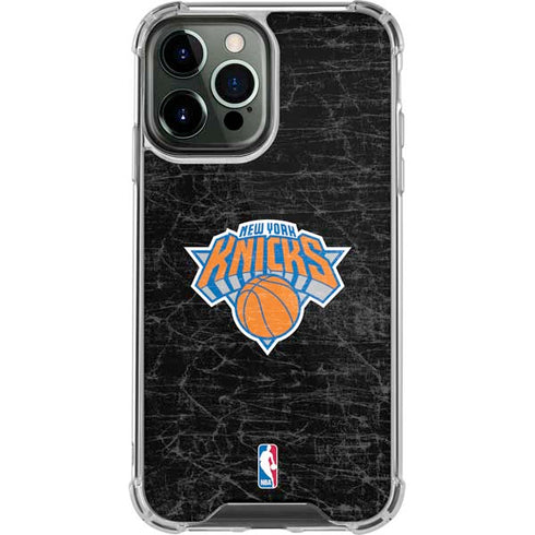 NBA New York Knicks Black Secondary Logo iPhone 14 Pro Max Clear Case