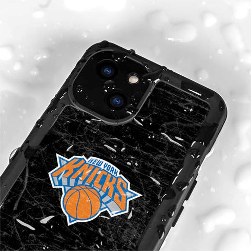 NBA New York Knicks Black Secondary Logo iPhone 15 Plus Waterproof Case