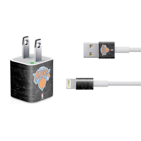 NBA New York Knicks Black Secondary Logo iPhone Charger (5W USB) Skin
