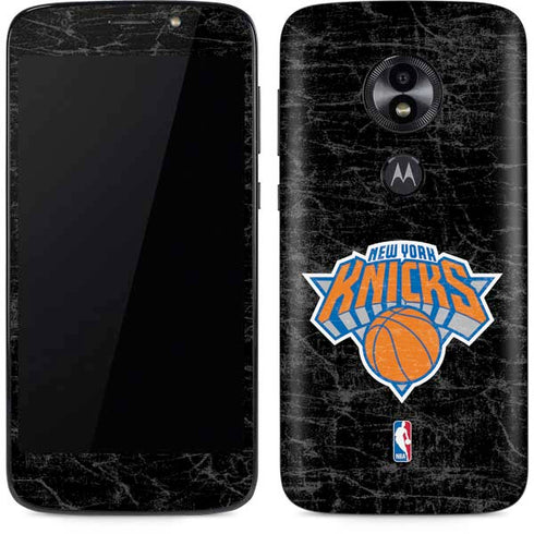 NBA New York Knicks Black Secondary Logo Moto E5 Play Skin