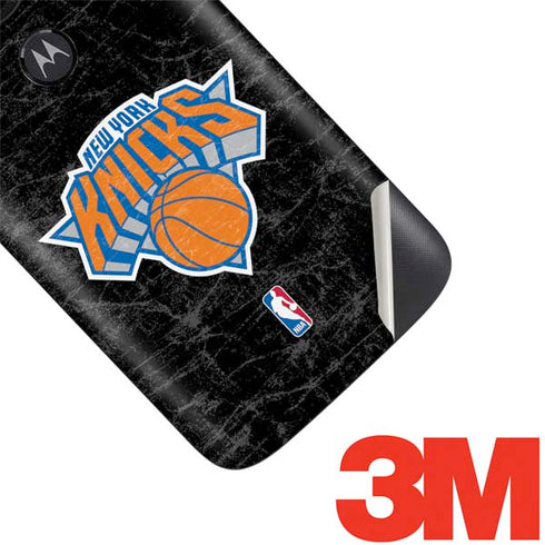 NBA New York Knicks Black Secondary Logo Moto E5 Play Skin