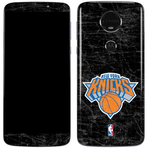 NBA New York Knicks Black Secondary Logo Moto E5 Plus Skin