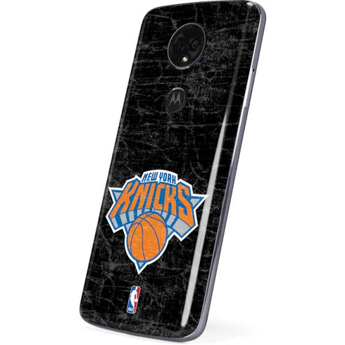 NBA New York Knicks Black Secondary Logo Moto E5 Plus Skin