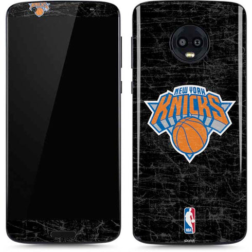 NBA New York Knicks Black Secondary Logo Moto G6 Skin