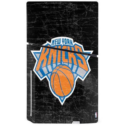 NBA New York Knicks Black Secondary Logo PS5 Slim Disk Console Skin