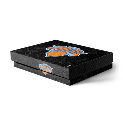 NBA New York Knicks Black Secondary Logo Xbox One X Console Skin