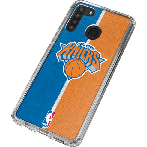 NBA New York Knicks Canvas Galaxy A21 Clear Case