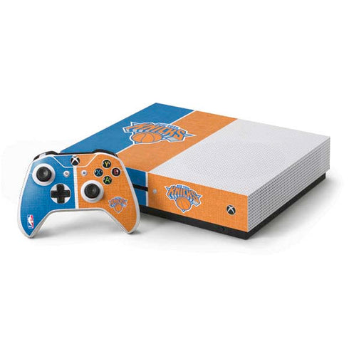 NBA New York Knicks Canvas Xbox One S Console and Controller Bundle Skin