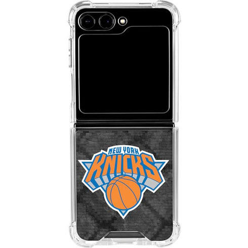 NBA New York Knicks Dark Rust Galaxy Z Flip5 5G Clear Case