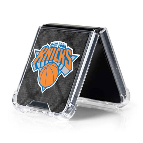 NBA New York Knicks Dark Rust Galaxy Z Flip5 5G Clear Case