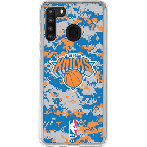 NBA New York Knicks Digi Camo Galaxy A21 Clear Case