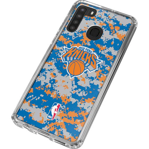 NBA New York Knicks Digi Camo Galaxy A21 Clear Case