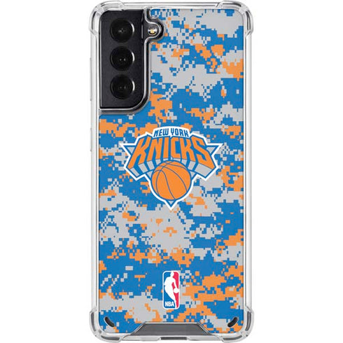 NBA New York Knicks Digi Camo Galaxy S21 5G Clear Case