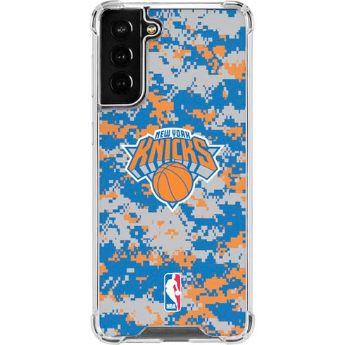 NBA New York Knicks Digi Camo Galaxy S21 FE Clear Case