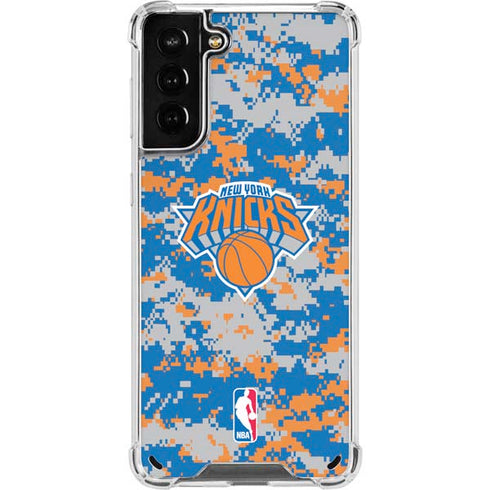 NBA New York Knicks Digi Camo Galaxy S21 Plus 5G Clear Case
